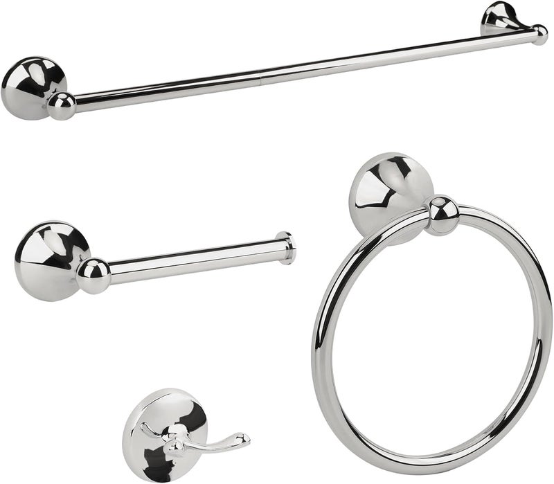 Ntipox 4 Piece Chrome Bathroom Hardware Accessories Set,Towel bar Set 23.6 Inch Towel Bar Set,Towel Rack Set,Bathroom Towel Holder Set - Image 1